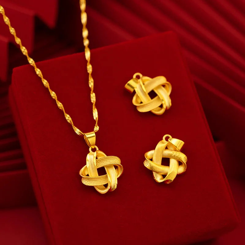 Collar Nudo Dorado de la Fortuna chapado en oro 18K • AURFU