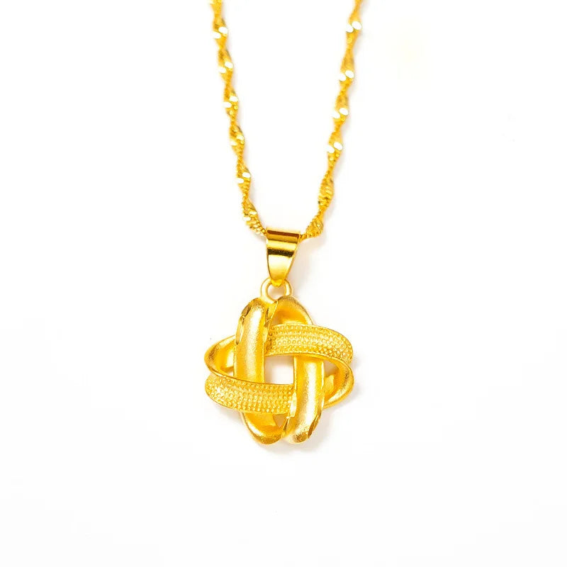 Collar Nudo Dorado de la Fortuna chapado en oro 18K • AURFU