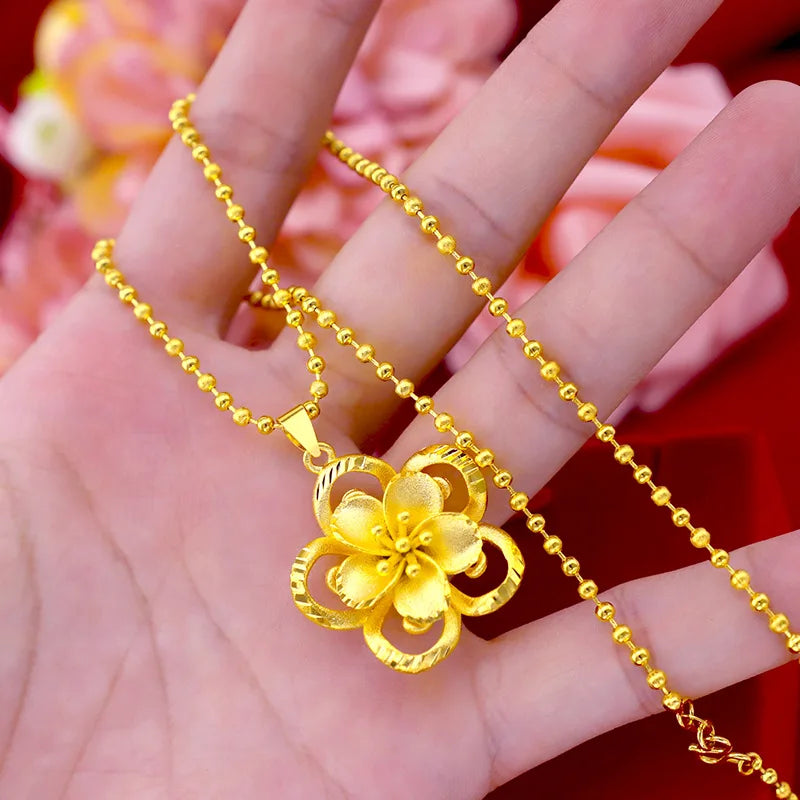 Collar Flor Dorada AURFU • Belleza Eterna chapado en oro 18K