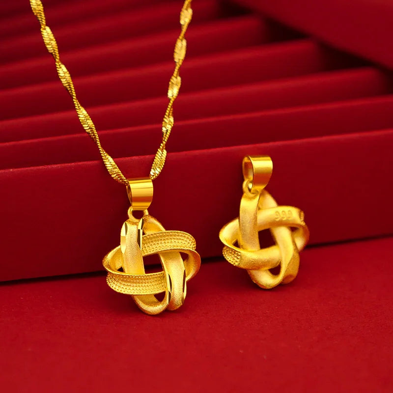 Collar Nudo Dorado de la Fortuna chapado en oro 18K • AURFU