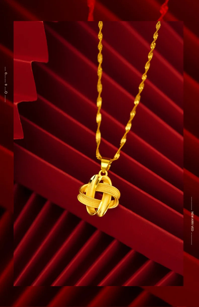 Collar Nudo Dorado de la Fortuna chapado en oro 18K • AURFU