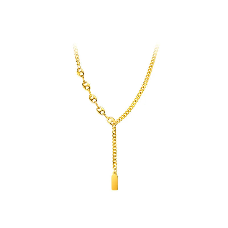 Collar unisex de acero inoxidable con baño de oro • AURFU