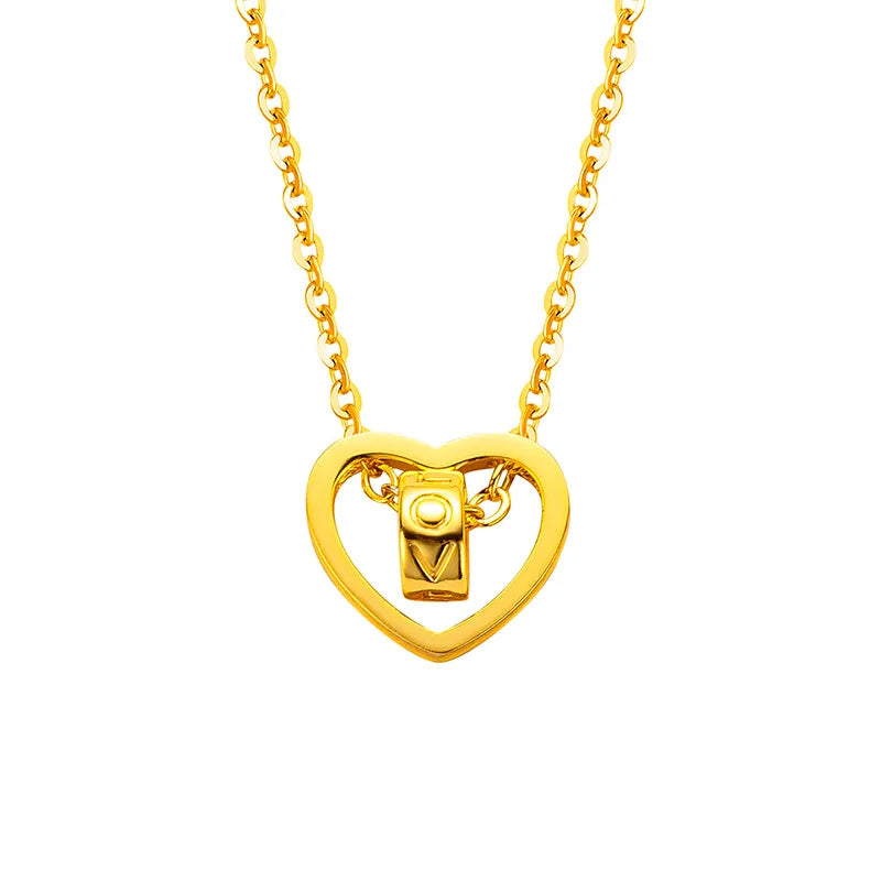 Collar Corazón Dorado AURFU • Amor Eterno chapado en oro 18K