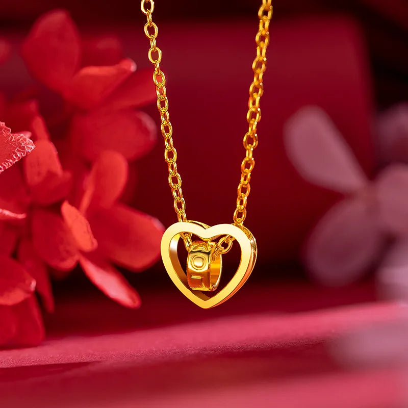 Collar Corazón Dorado AURFU • Amor Eterno chapado en oro 18K