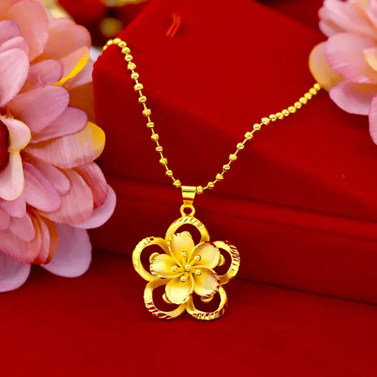 Collar Flor Dorada AURFU • Belleza Eterna chapado en oro 18K