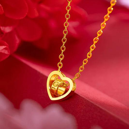Collar Corazón Dorado AURFU • Amor Eterno chapado en oro 18K