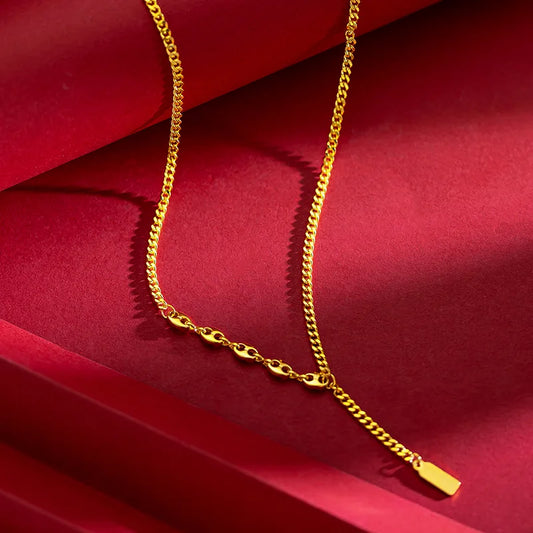 Collar Dorada Clásica chapada en oro 18K • AURFU